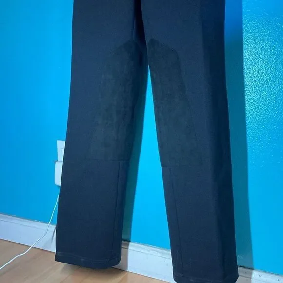 St. John Sport Women Size 10 Black Straight Leg Equestrian Patch Flat Front Pant - Picture 4 of 14